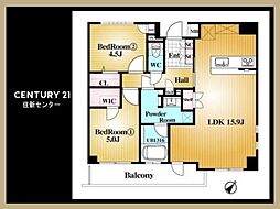 アールヴェール二子玉川 2LDKの間取図画像