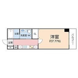 ウインズコート城東中央 5階1Kの間取り