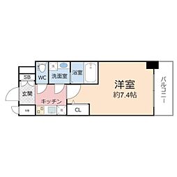 アプリーレ中之島 1Kの間取図画像