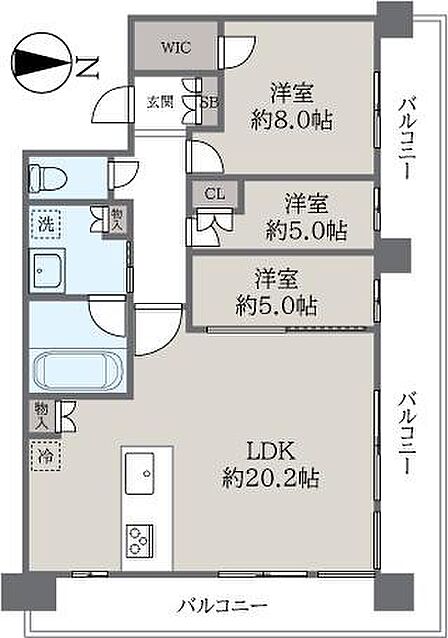 3LDK 間取り