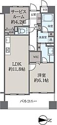 東急ドエル・アルス松屋町ルネッサンスタワー長堀 1SLDKの間取図画像