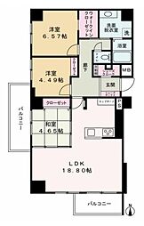 大和郡山アーバンコンフォート 3SLDKの間取図画像