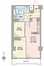 ダイアパレス台町 2LDKの間取図画像