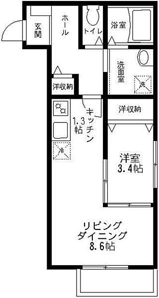 フラッツM ｜千葉県松戸市常盤平陣屋前(賃貸アパート1LDK・1階・36.36㎡)の写真 その2