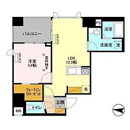 フェリスコート 1LDKの間取図画像