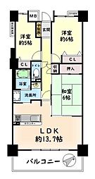 サンシティ羽倉崎 3LDKの間取図画像
