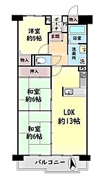 スクエアかいづか弐番館 3LDKの間取図画像