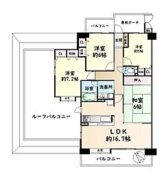 ユニライフ貝塚プラージュ 4LDKの間取図画像