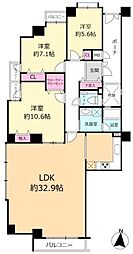 モンテベルデ甲陽園 3LDKの間取図画像