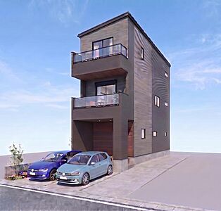 外観:【パース図】3階建て+ガレージ2台※掲載の外観パースは完成予想図です。設計変更等により、実際に建築される建物のデザイン・色調・仕様の一部が異なる場合がございます。あらかじめご了承ください。 外観:【パース図】3階建て+ガレージ2台※掲載の外観パースは完成予想図です。設計変更等により、実際に建築される建物のデザイン・色調・仕様の一部が異なる場合がございます。あらかじめご了承ください。