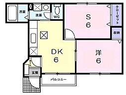 ラ・ミティエ 2DKの間取図画像