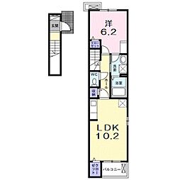 エンジェル2 1LDKの間取図画像