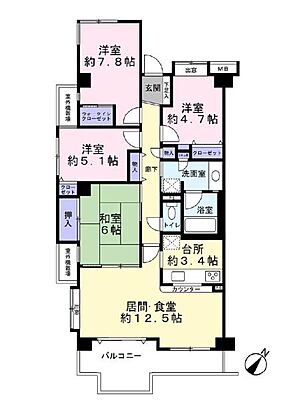 間取り メゾン・フィオーレ上足洗 1階/-