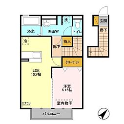 サニーフラット 1LDKの間取図画像