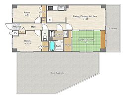高倉マンション 3LDKの間取図画像