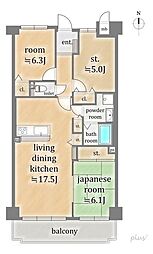 ライオンズマンション太秦第2 2SLDKの間取図画像