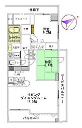 リステージ成瀬ステーションフォレスト 2LDKの間取図画像