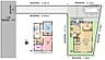 間取り：開放感ある23帖ＬＤＫに小上がりを併設。2階水回りで家事動線も快適、カーポートやシューズクロークも備えた2ＬＤＫです。