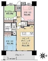 ヴェルディーク元今泉 2SLDKの間取図画像
