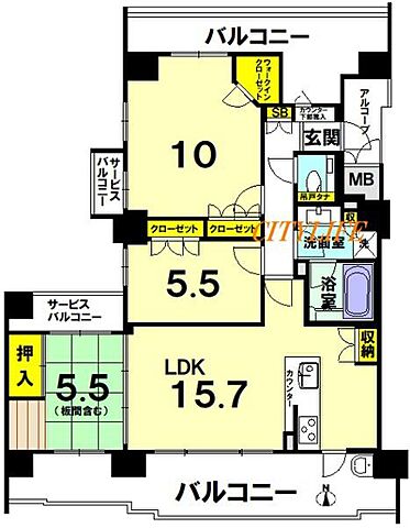 間取り サンメゾン京都二条月光町ゲート 5階/-