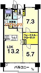 ルーシア京都河原町六條院 2LDKの間取り