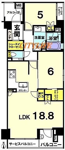 間取り シーンズ京都四条烏丸彩ノ邸 4階/-