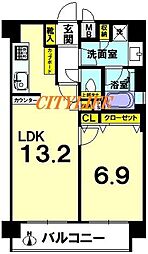 プレサンス京大南 1LDKの間取図画像