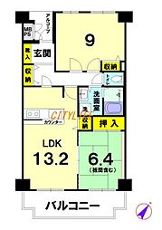 八瀬鱒乃坊アーバンコンフォート 2LDKの間取図画像