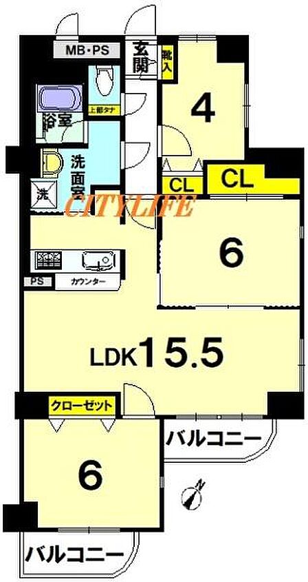 3LDK 間取り