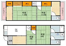 大領5丁目テラスハウス2 4DKの間取り