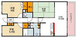アデニウム北加賀屋 3LDKの間取図画像