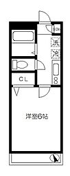 マルティニーク・ヤマテ 1Kの間取図画像