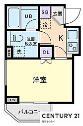 J'sコート南大井2 1Kの間取図画像