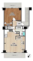 藤和舞子坂ハイタウン 1LDKの間取図画像