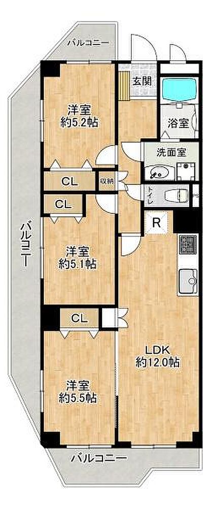 3LDK 間取り