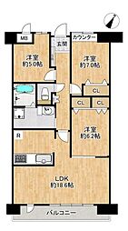 セントポリア神戸運動公園 3LDKの間取図画像