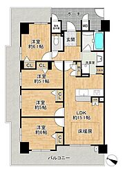 ディークラディア泉ヶ丘ウエスト 4LDKの間取図画像