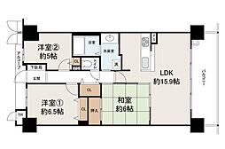 ヴューイスト泉ヶ丘 3LDKの間取図画像