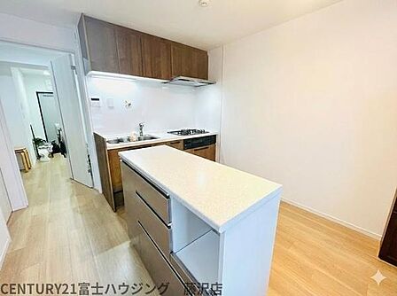 浄水器一体型水栓付のシステムキッチンです。※生成AI家具消し加工有