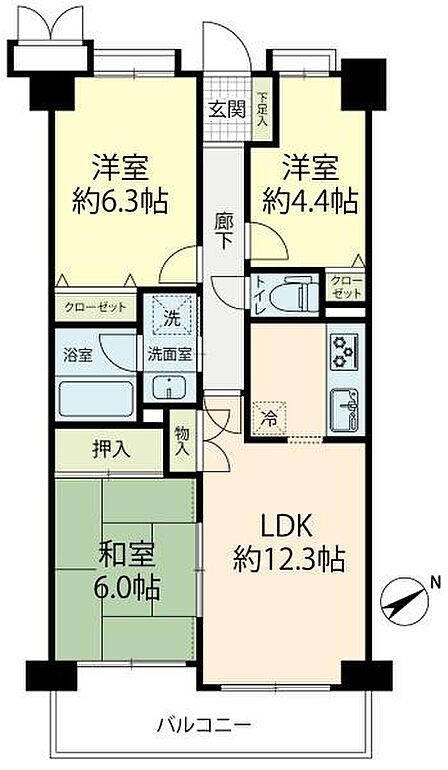 3LDK 間取り