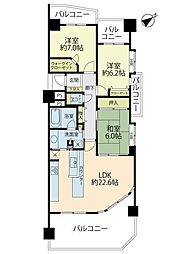 ライオンズマンション茅ヶ崎グランコースト 3LDKの間取図画像
