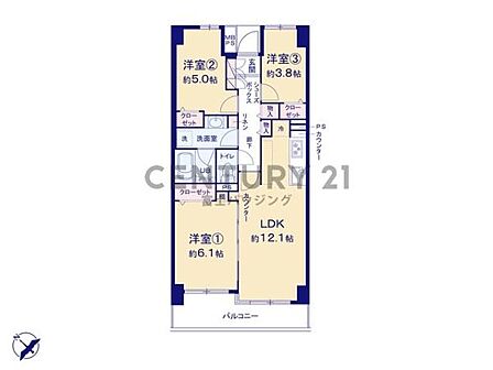 3LDK 間取り
