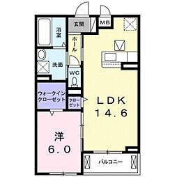 ミガダーヤ 1LDKの間取図画像