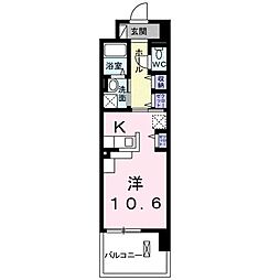 シャロミエール ワンルームの間取図画像