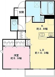 STS吉地 1LDKの間取図画像
