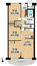 メゾン水無瀬4号棟 3LDKの間取図画像