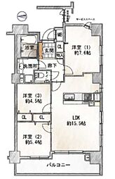 パークホームズ烏丸御池 3LDKの間取り
