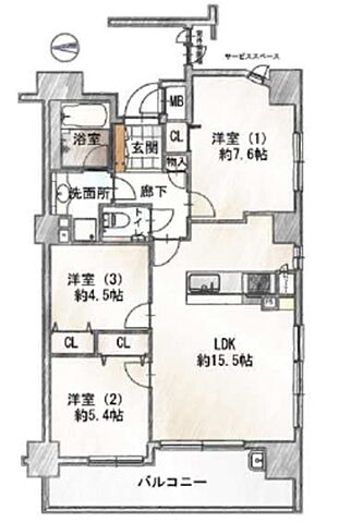 間取り パークホームズ烏丸御池 2階/-