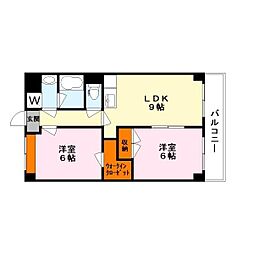 ヴィラージュ 2LDKの間取図画像