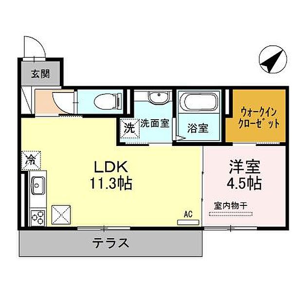 Le ciel 2 ｜滋賀県草津市矢倉１丁目(賃貸アパート1LDK・1階・41.01㎡)の写真 その2